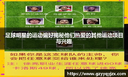 足球明星的运动偏好揭秘他们热爱的其他运动项目与兴趣